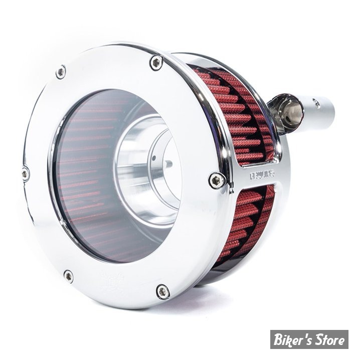 FILTRE A AIR FEULING - BIGTWIN 84/99 - STANDARD BA AIR CLEANER KIT - CLEAR COVER - FILTRE ROUGE / CHROME - 5468