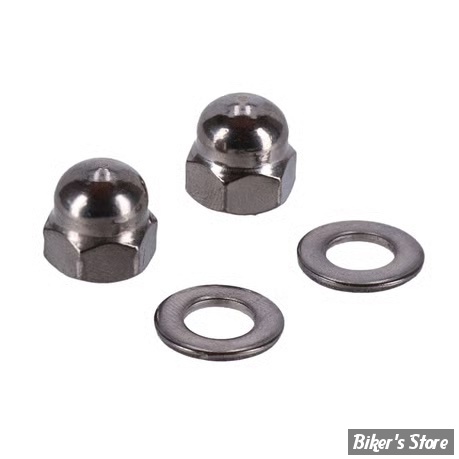 - KIT DE VISSERIE DE RÉTROVISEUR - OEM 7720 / 7736 (ECROU) / 7127 (RONDELLE) - SCREWS4BIKES - INOX POLI - SM.HD.1.va