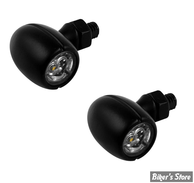 - FEU DE POSITION / FEU STOP / CLIGNO - MCS - Mini Q, 3-1 taillight/turn signal combo - LED - 3 fonctions - ARRIERE - CORPS : NOIR / CABOCHON : FUME - LA PAIRE - ECE