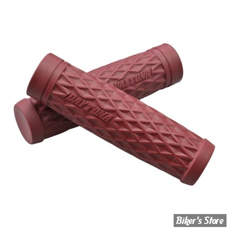 POIGNEES CAOUTCHOUC - ∅ 1" / 25,40MM - DAYTONA - GRID - DARK RED - 709132
