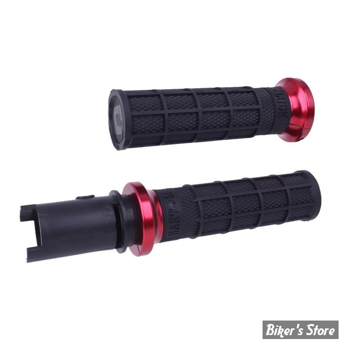 - POIGNEES - ODI - Hart-Luck Signature V-Twin Lock-On™ Grip SET - TIRAGE ELECTRONIQUE 23UP - NOIR / ROUGE  - V31HTC-BB-R