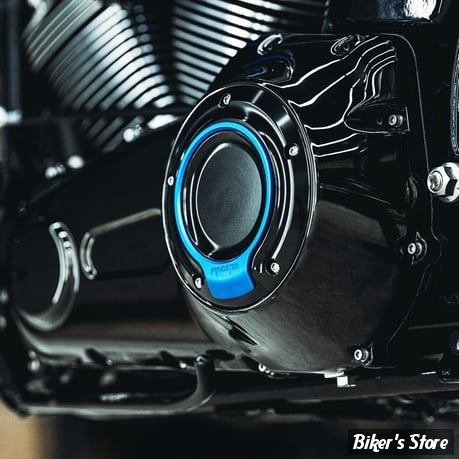 ECLATE I - PIECE N° 25 -  COUVERCLE D EMBRAYAGE -  OEM 53785-99 V-TWIN - SOFTAIL M8 2018 / TWINCAM 99/17 / TOURING 99/15 - FRANGSTER - noir / bleu
