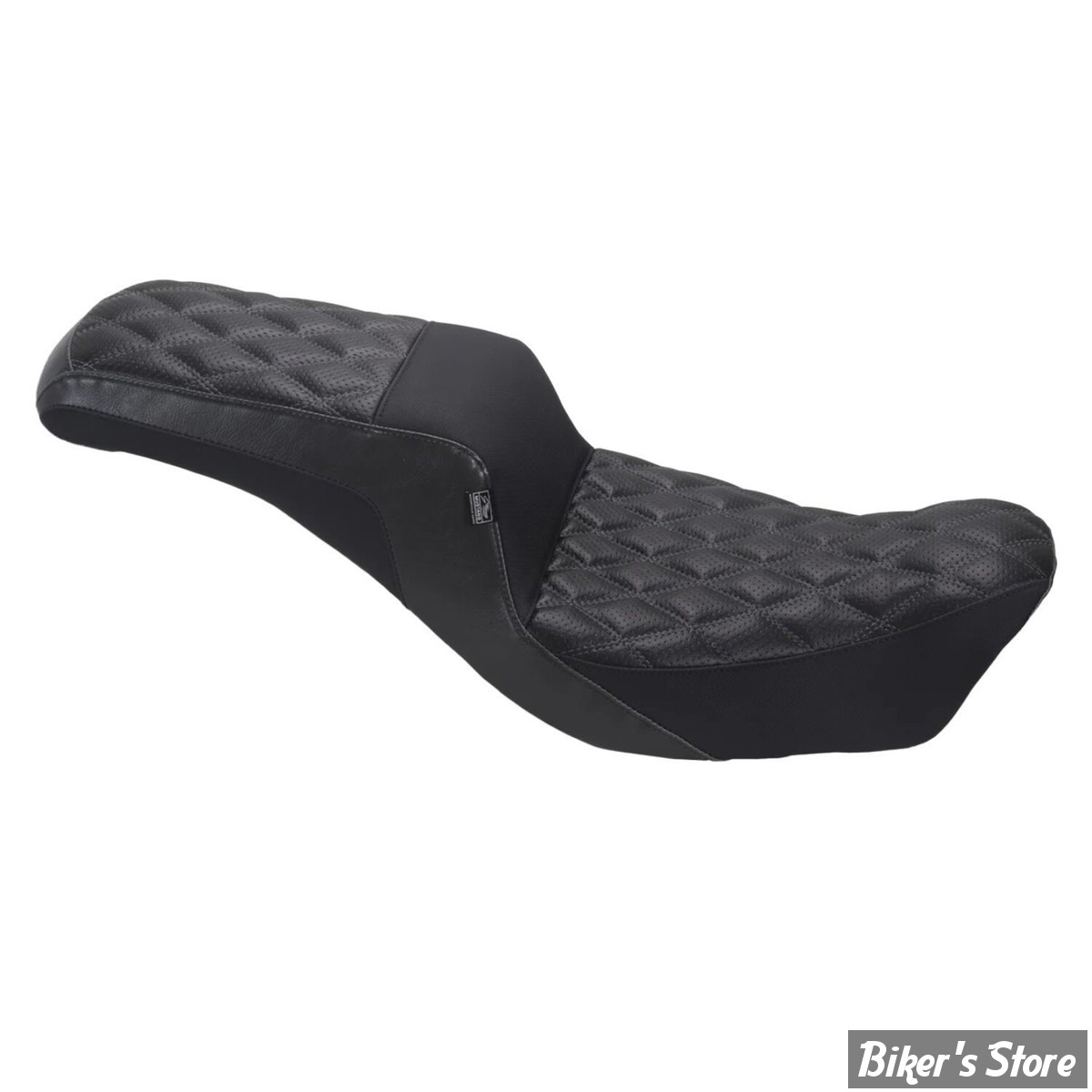 - SELLE MUSTANG - Squareback 2-UP ONE-PIECE SEAT -  DYNA 06/17 - DOUBLE DIAMOND NOIRE / COUTURES : GUN METAL - 78810GM