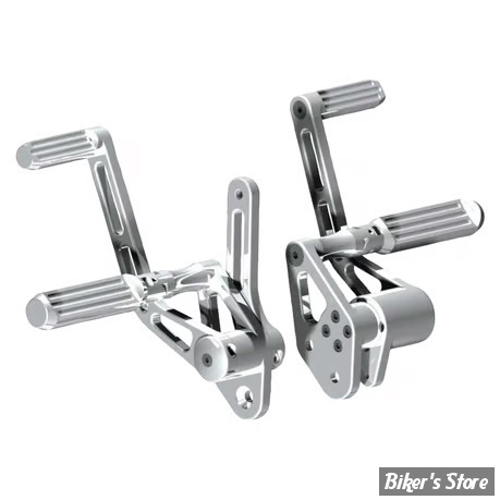 - COMMANDES AVANCEES - DYNA 06/17 - RICK'S - BILLET ALUMINIUM - LONGUEUR :+ 2,5" -  REPOSES PIEDS : AK4.7 - GROOVED - POLI - 50-2125000-1