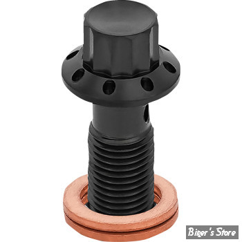 ECLATE L - PIECE N° 16 - VIS BANJO 3/8-24 - OEM 41747-82A - ARLEN NESS - BANJO BOLT - TITANIUM - FINITION : NOIR - 300-825