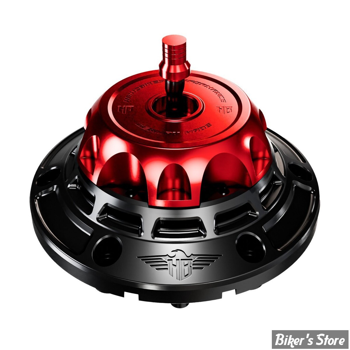 BOUCHON - TOURING 2024UP - OEM 61001120 - HEINZ BIKES - HeinzBikes Performance vented gas cap set - BASE : NOIR / BOUCHON : ROUGE - HB-PVGC-T24-BR