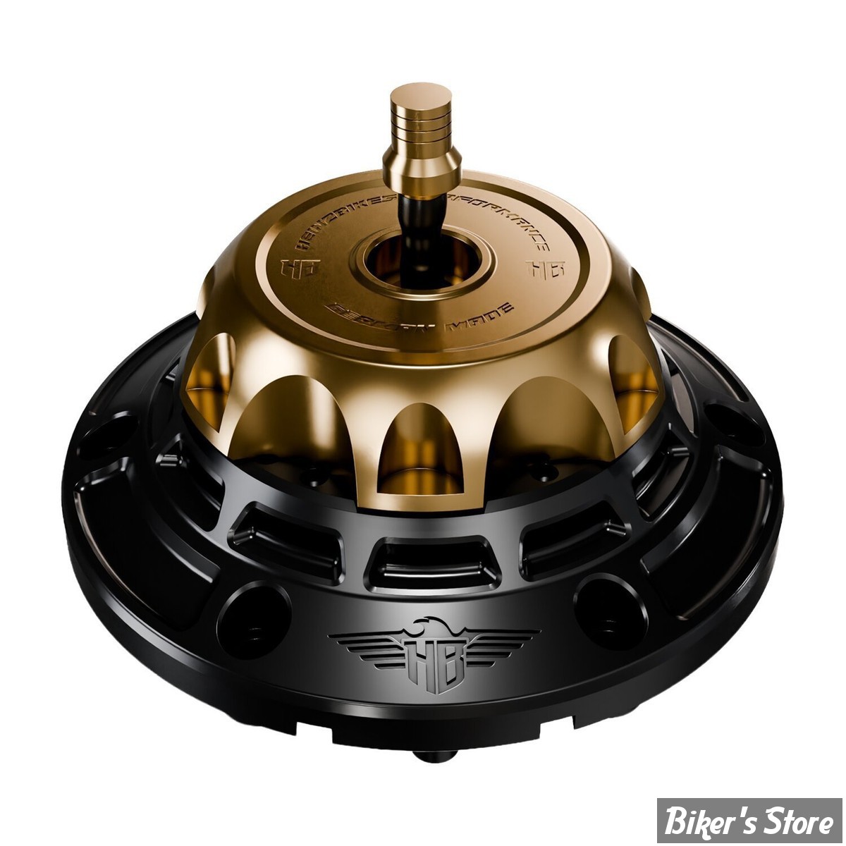 BOUCHON - TOURING 2024UP - OEM 61001120 - HEINZ BIKES - HeinzBikes Performance vented gas cap set - BASE : NOIR / BOUCHON : BRONZE - HB-PVGC-T24-BBRO