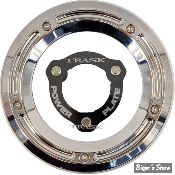 ECLATE I - PIECE N° 25A - COUVERCLE D EMBRAYAGE - TOURING  FLHTCUL/FLHTKL 17UP - TRASK - AVEC POWER PLATE - FINITION : CHROME / POWER PLATE : NOIR - TM-0051-CH-BK
