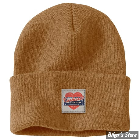 BONNET - CARHARTT - HEART PATCH BEANIE - MARRON
