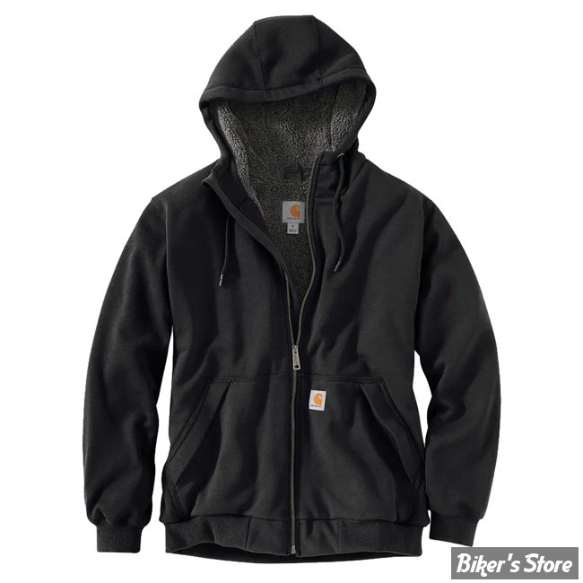 SWEAT SHIRT ZIPPE A CAPUCHE - CARHARTT - SHERPA LINED MIDWEIGHT - COULEUR BLACK / NOIR - TAILLE L
