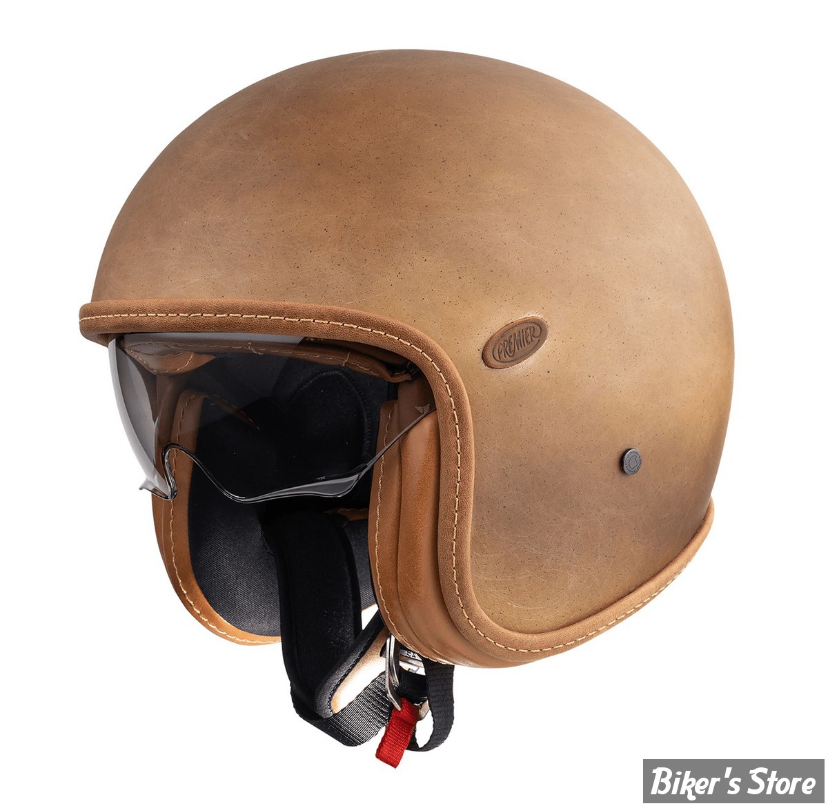 CASQUE JET  - PREMIER HELMETS - VINTAGE PLATINUM ED. BOS BM - MARRON - TAILLE M