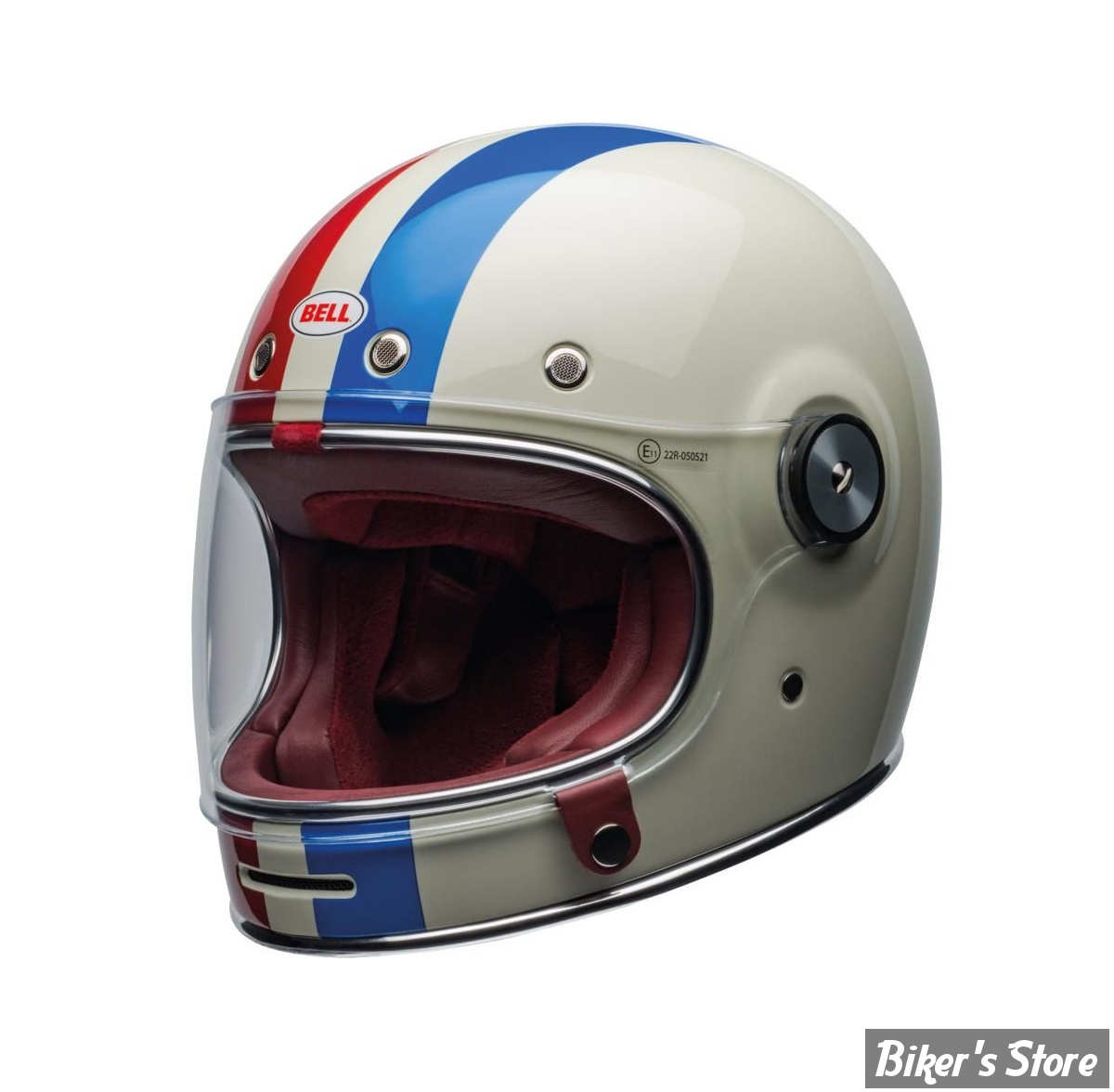 - CASQUE INTEGRAL - BELL - Bullitt Retro Full Face Helmet - COULEUR : COMMAND OXBLOOD - TAILLE : M