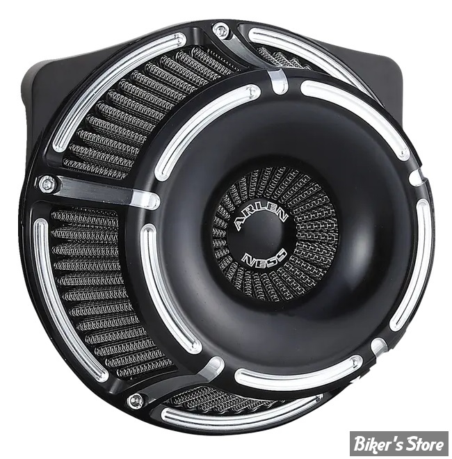 FILTRE A AIR - A.NESS - MILWAUKEE EIGHT 2023UP - INVERTED SERIES AIR CLEANER - SLOT TRACK - FINITION : ANODISE NOIR - 600-231