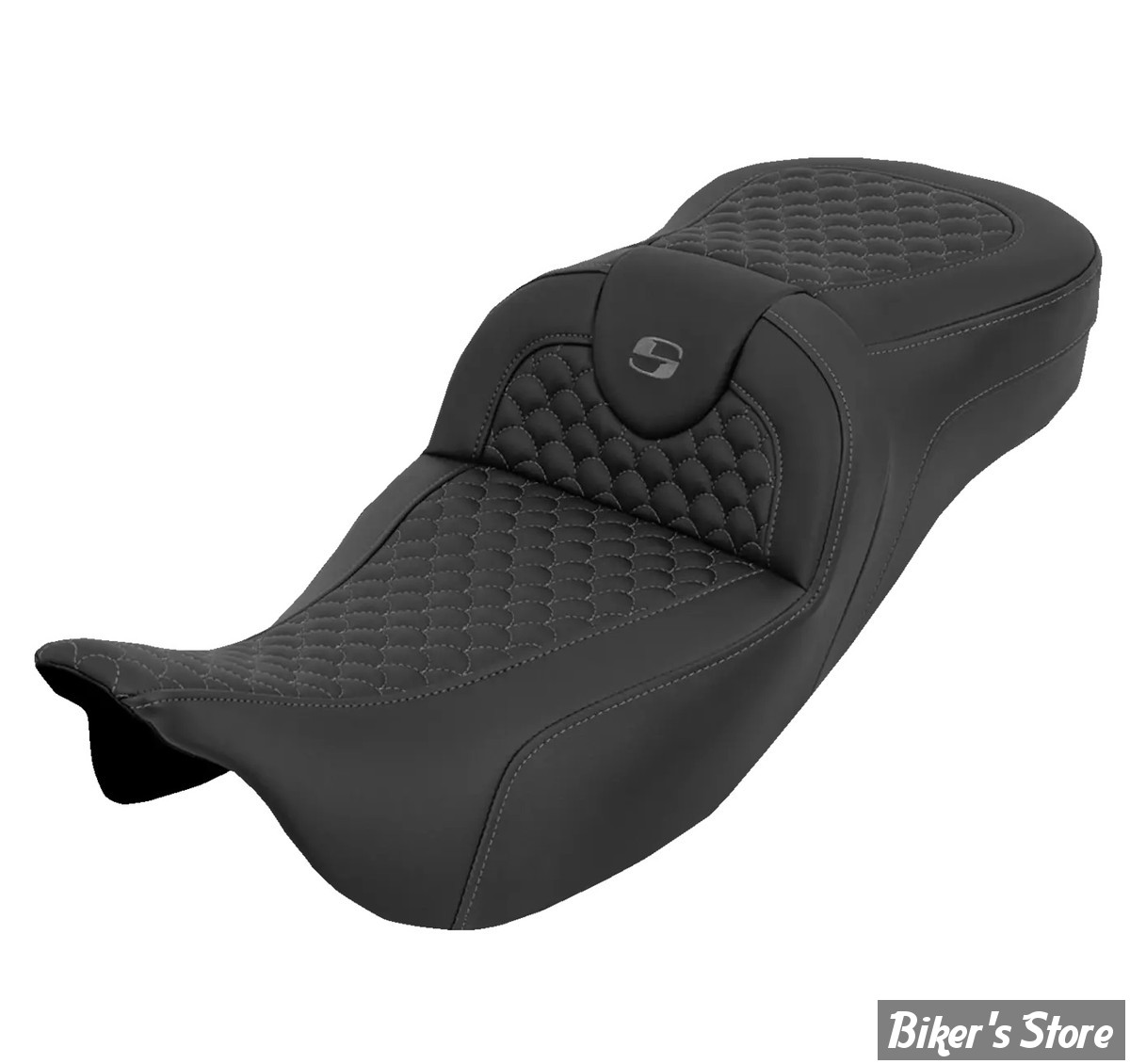 - SELLE SADDLEMEN - ROADSOFA™ DS SEAT - EXTENDED REACH - TOURING 08UP - NOIR / COUTURES : GRISES - 808-07B-20902