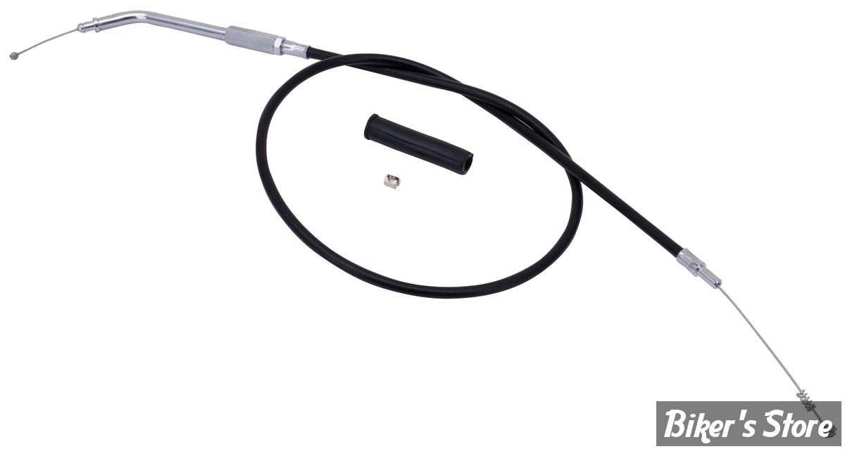 CABLE DE RETOUR POUR BIGTWIN & SPORTSTER 96UP - LONGUEUR : 86.00 CM - OEM 56401-96 / 56435-00 - ZODIAC - FINITION : NOIR