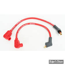 FILS DE BOUGIES - FXR 82/94 - TAYLOR / SUMAX - 8MM - PRO WIRE - ROUGE - 77235