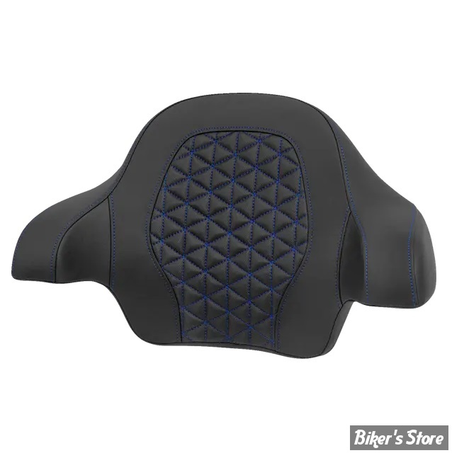 DOSSIER DE TOUR PACK - KING - TOURING 14UP - SADDLEMEN - Roadsofa™ Tri Gripper Tour Pack Backrest Pad - NOIR  / COUTURES : BLEU - 814-07-21101