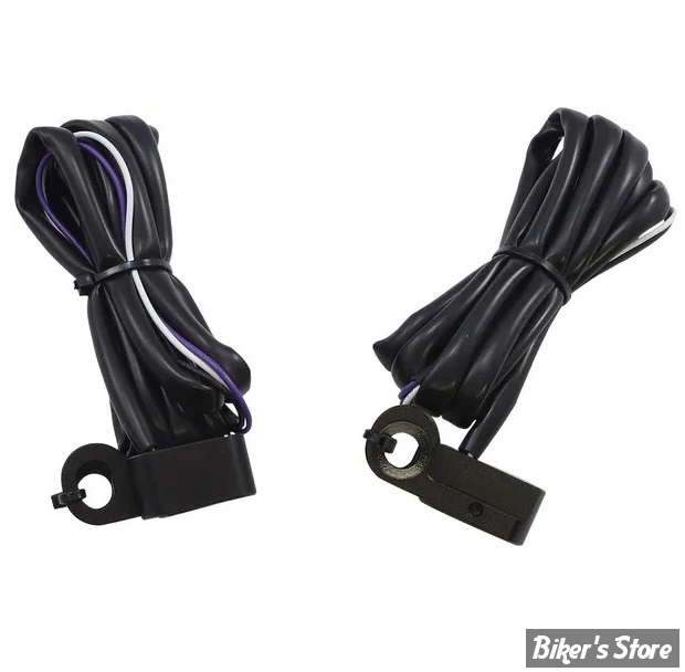 2 - CLIGNOS DRAG SPECIALTIES - LED Handlebar Marker Lights - TOURING 09/16 / FLSS 16/17 / V-ROD 09/17 - CORPS : NOIR / CABOCHON : FUME - L22-0229DMBME