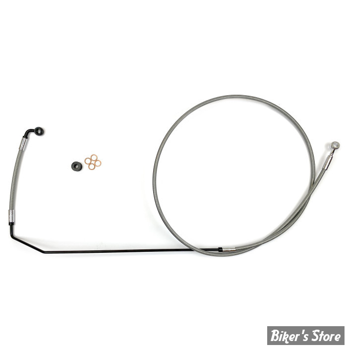 DURITE DE FREIN AVANT (PARTIE HAUTE) - LONGUEUR : 168.90 cm / +4" - OEM 1912040 / 1912487 - INDIAN 15UP - MAGNUM - XR STAINLESS DOT BRAKE LINE - Chrome, Sterling Chromite® II - SSC1416-91