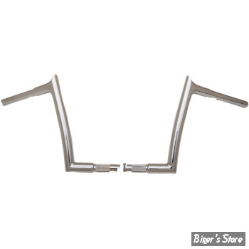 GUIDON Apehanger Hauteur : 10" - GUIDON FAT BAGGERS EZ Install  - TOURING FLHR 94/20 / SOFTAIL 96/17 / FLTR 98/13 - POINTED TOP HANDLEBAR - 1" 1/4 - HAUTEUR : 25.50 CM - CHROME - 907010