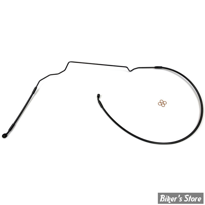 DURITE DE FREIN AVANT (PARTIE HAUTE) - LONGUEUR : 99.0 cm / 39 1/4" / +8"/+10" - OEM 1913334 - SCOUT 18UP - MAGNUM - XR STAINLESS DOT BRAKE LINE - Noir Black Pearl - SBB1419-39