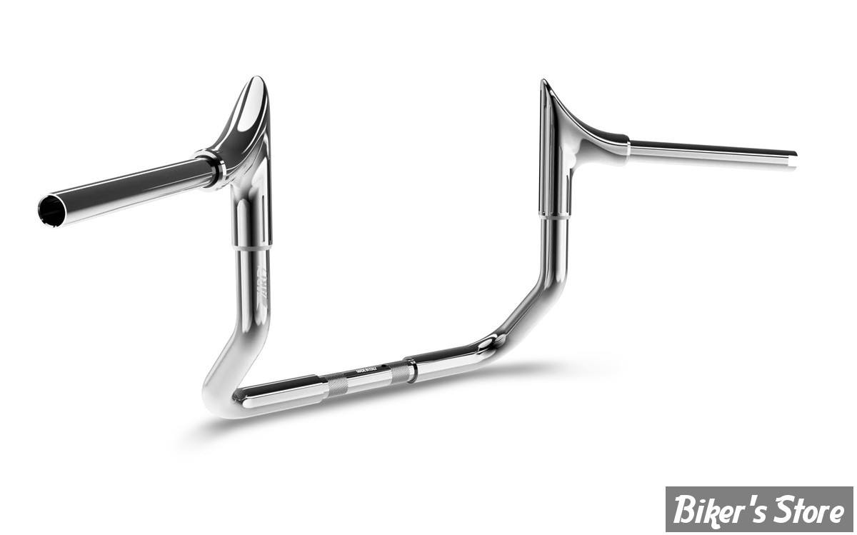 GUIDON - HAUTEUR : 30.40CM / 12" - ZARD - BULL HANDLEBAR - 32MM / 1"1/4 - FLHX / FLHT 2006/2026 - CHROME - ZHD117F100-C