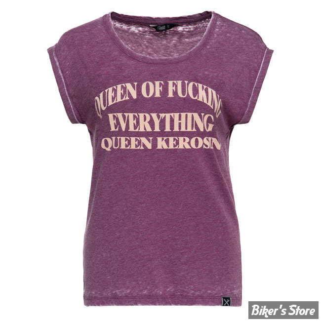 TEE-SHIRT - QUEEN KEROSIN - QUEEN OF EVERYTHING - PRUNE - TAILLE M