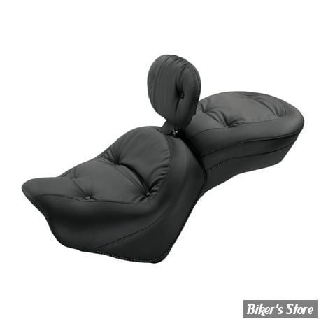 SELLE MUSTANG - ONE PIECE 2 UP SEATS WIDE TOURING REGAL -  AVEC DOSSERET PILOTE - YAMAHA VENTURE 99/13 - NOIR - 18" X 16.5" - 79618