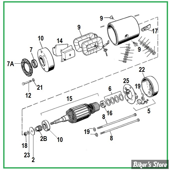  ECLATE N - PIECE N° 00 - PIECES DE GENERATRICE - SPORTSTER 1982 / 1984