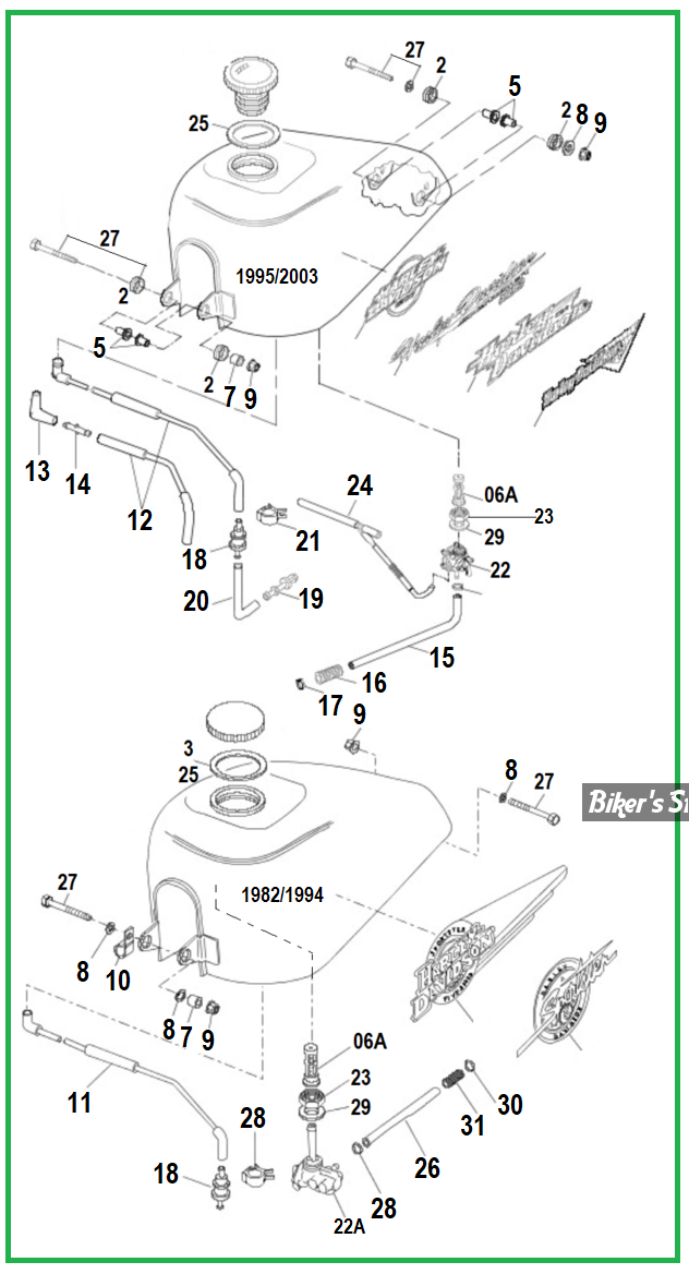  ECLATE A - PIECE n° 00 - ECLATE DES PIECES D'ESSENCE - SPORTSTER 1982/2003
