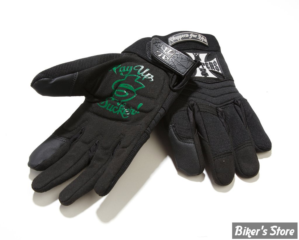 GANTS - WEST COAST CHOPPERS - WCC - PAY UP SUCKER - COULEUR : NOIR - TAILLE M