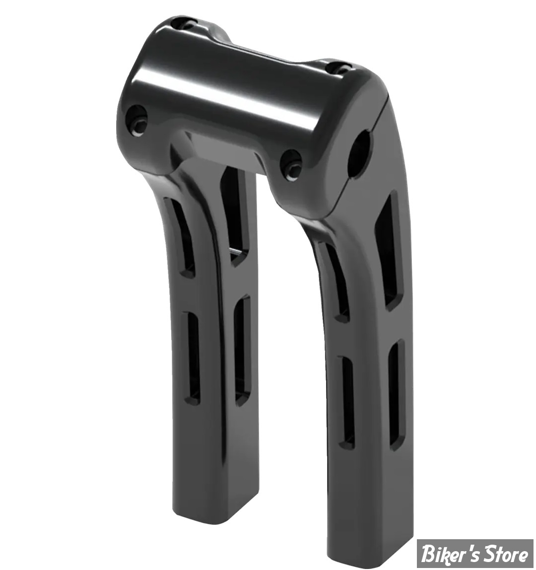 POUR GUIDON DE Ø 25,40 MM - MAGNUM STERLING CHROMITE - SOFTAIL M8 18UP - Ghost Risers - HAUTEUR : 25.40 CM /10" - SOFTAIL CLAMP - ANODISE NOIR - 4R-0210