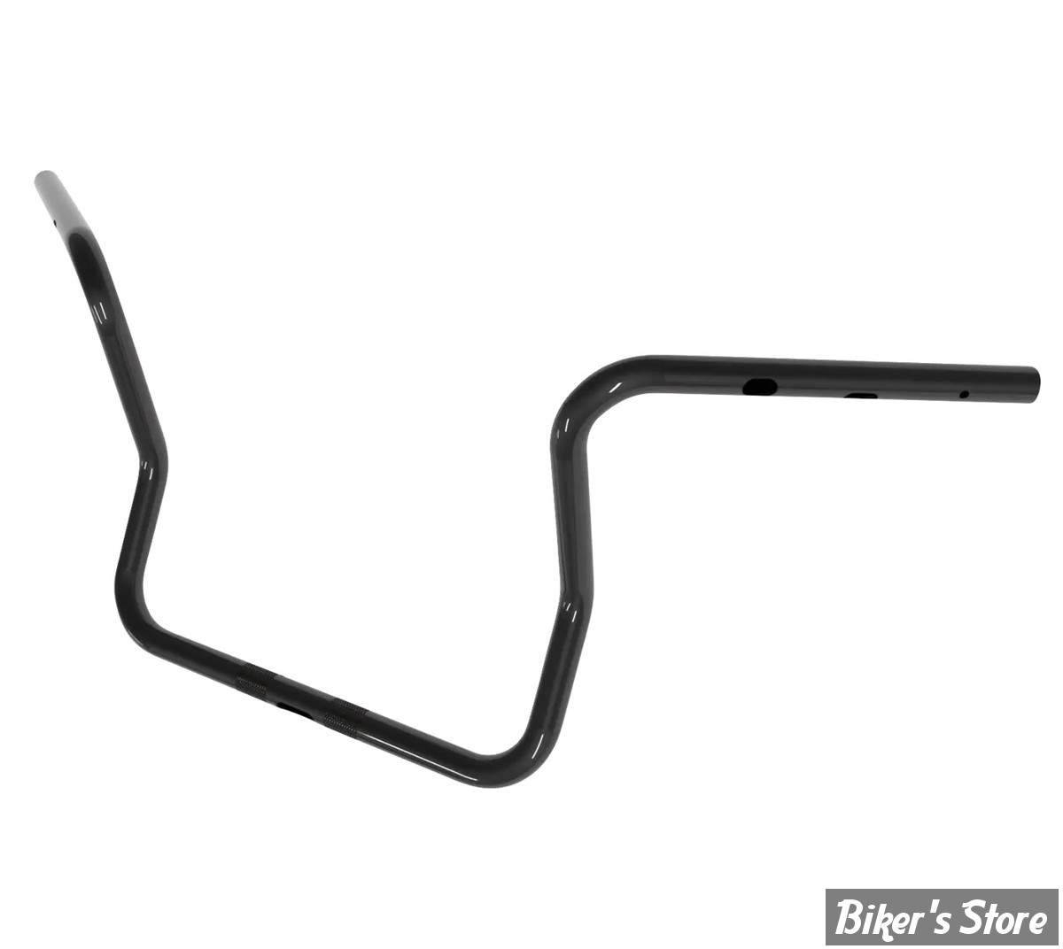 GUIDON 32mm SUR RISERS 25.40MM - HAUTEUR : 35.50CM / 14" - MAGNUM - 1-1/4" Caliber Handlebar - Ape Hanger / Bagger - 32MM / 1 1/4" - FLHX 23UP - NOIR BRILLANT - 4HB-2214