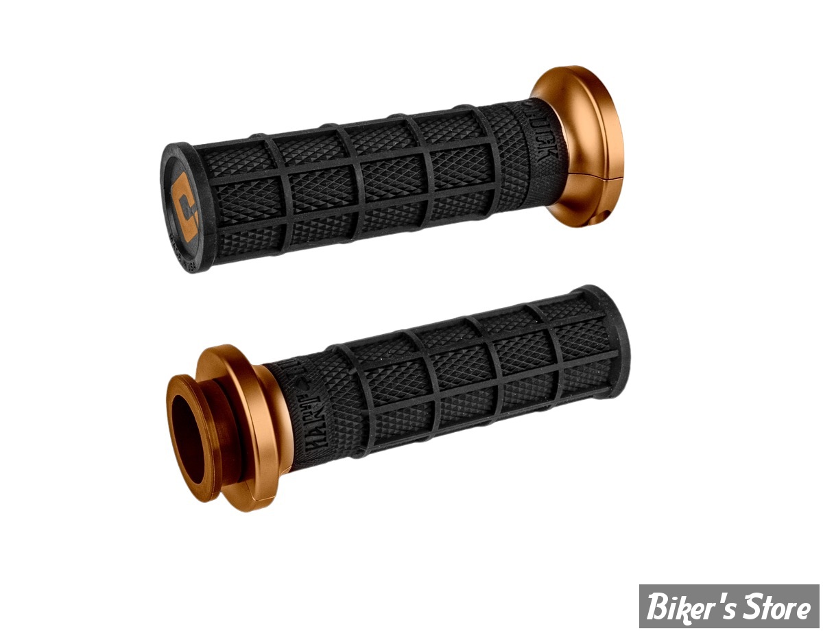 POIGNEES - INDIAN TBW 2018UP - ODI - Hart-Luck Signature V-Twin Lock-On™ Grips for Indian - NOIR / GUN METAL - V31ITW-BH-H