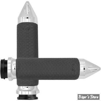 POIGNEES AVON - MEMORY GRIPS - TIRAGE ELECTRONIQUE TBW - DIAMETRE : 1.5" / MEDIUM - SPIKE - FINITION : CHROME - MF-63A-CH-FL-SP