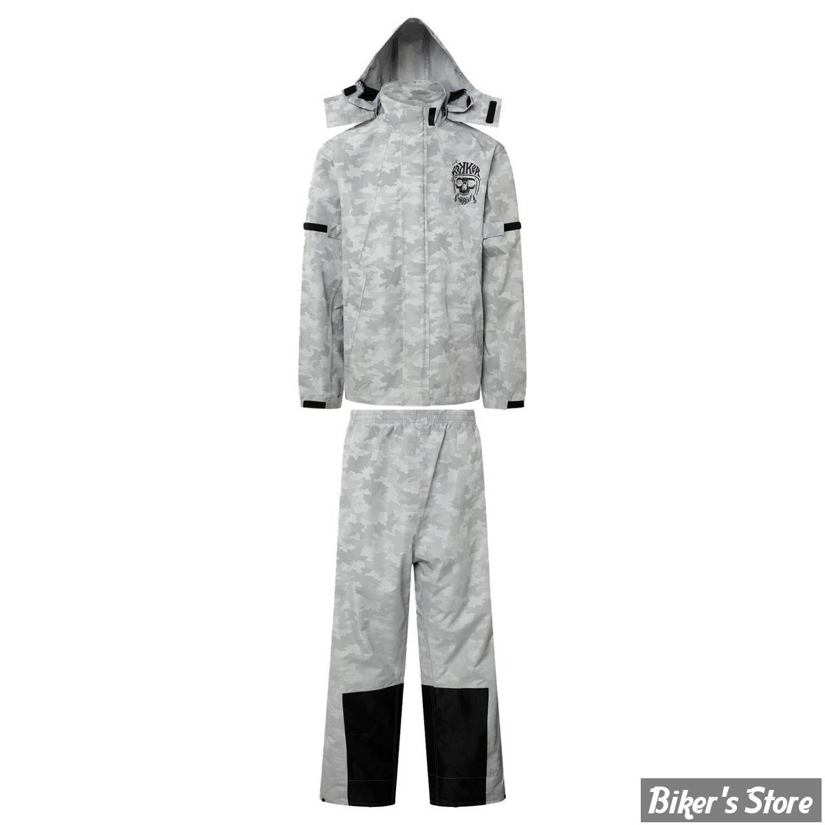ENSEMBLE DE PLUIE - ROKKER - RAIN SET CLASSIC - CAMOUFLAGE GRIS REFLECHISSANT - TAILLE : XL