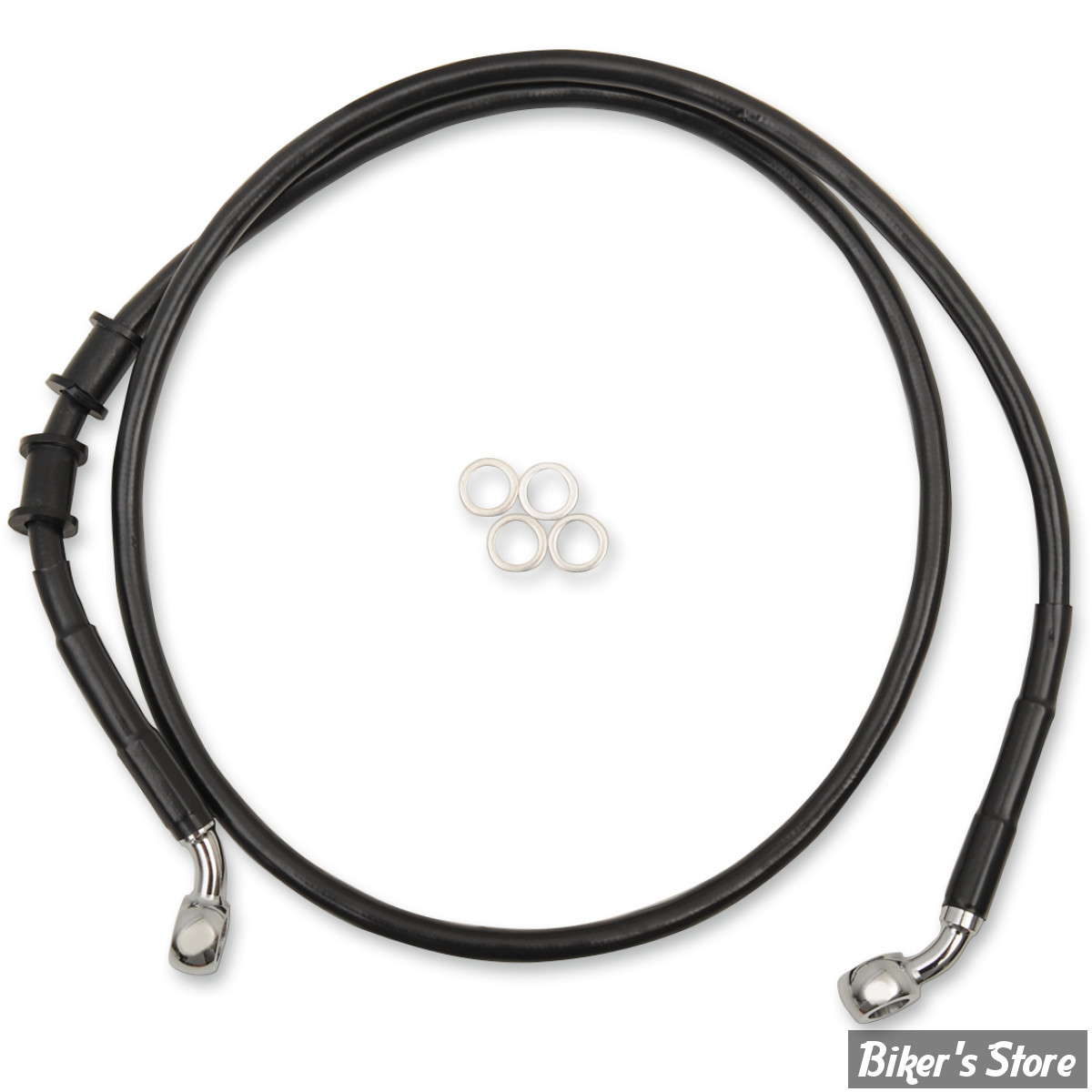 DURITE DE FREIN AVANT -  SPORTSTER 1200C 14/20 - LONGUEUR : +4 (110CM / 43" 1/2) - 1 DISQUE - OEM 41800166 - INOX / NOIR