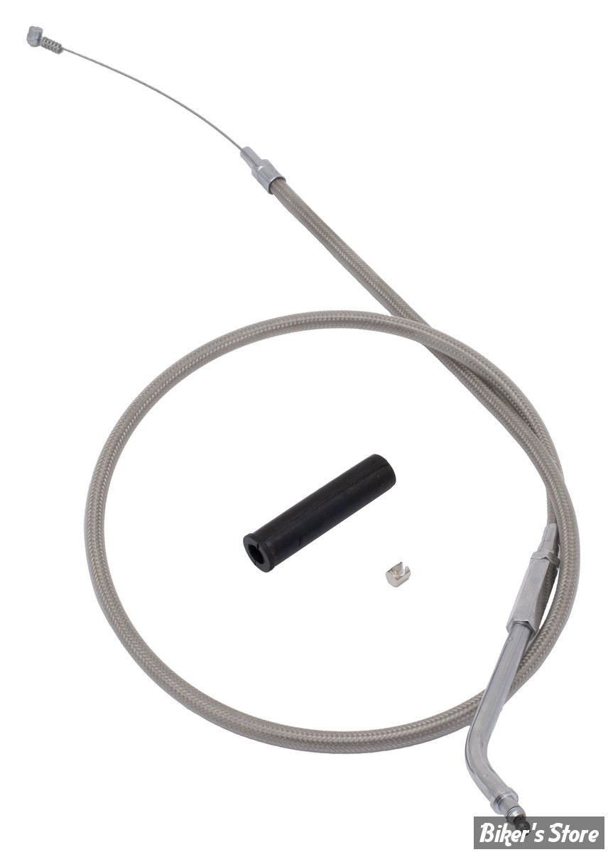 CABLE DE RETOUR POUR BIGTWIN & SPORTSTER 96UP - LONGUEUR :102.00 CM - OEM 00000-00 - ZODIAC - FINITION : TRESSÉ GAINÉ
