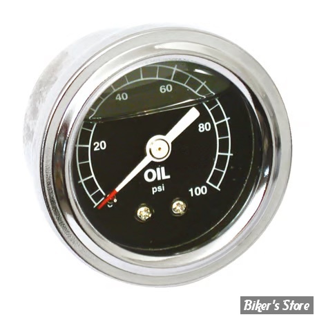 Mano pression d'huile - 100 PSI - Oil pressure gauge, liquid filled. 0-100 PSI - MCS