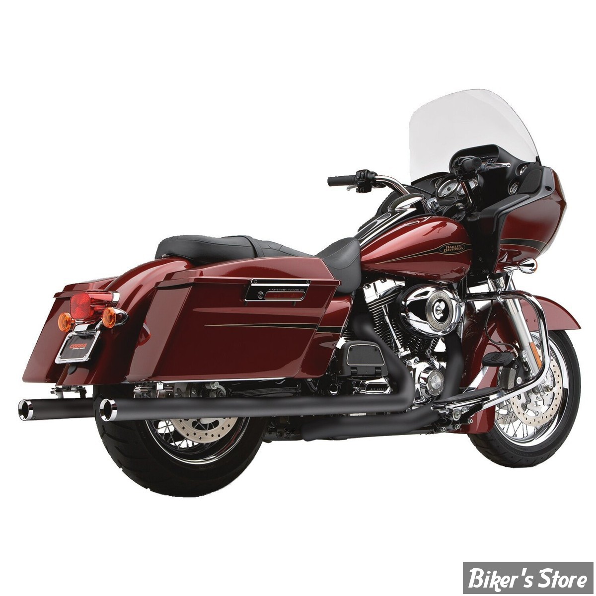 ECHAPPEMENT COBRA - 2EN2 CROSSOVER - TOURING 10/16 - 2-1/2" Speedster Duals exhaust - NOIR - 6973B