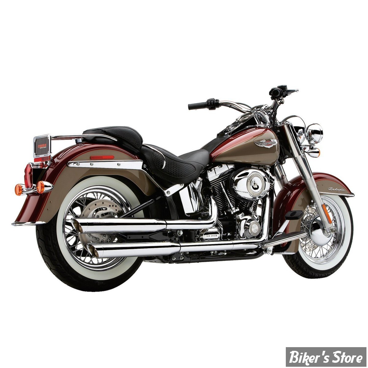 SILENCIEUX COBRA - SOFTAIL FLSTN 07/16 / FLSTSB 08/11 / FLS/S 12/16 - 3 INCH SLIP ON - CHROME - 6002
