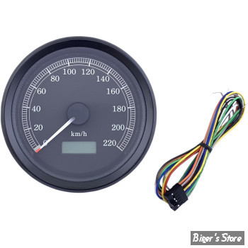 ECLATE A1 - PIECE N° 25 -  COMPTEUR - OEM 67041-98 / 67041-98B - TYPE OEM - DRAG SPECIALTIES - 3-3/8" Programmable Electronic Speedometer - UNIVERSEL - EN KM/H
