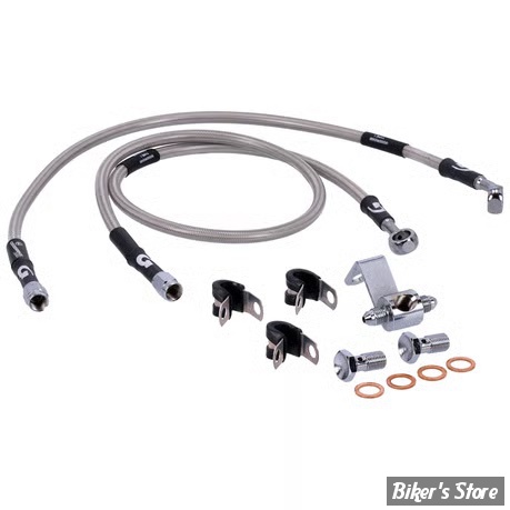 -  DURITE DE FREIN ARRIÈRE - SOFTAIL FLST 84/99 - LONGUEUR : +000 - OEM 40957-87C / 40957-87 - GOODRIDGE - INOX - HD0014-2RC-CL