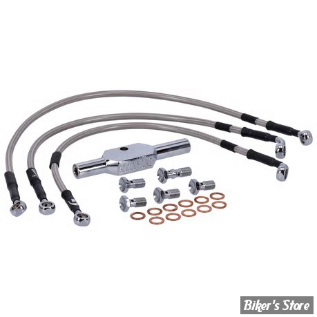 - DURITE DE FREIN AVANT - DYNA FXDB / FXDC 91/92 / FXDL 93/00 - LONGUEUR : +000 - 2 DISQUES - OEM 45111-96 / 45111-89A - GOODRIDGE - INOX - HD0039-3FC-CL