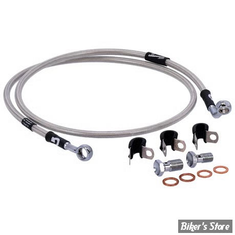 - DURITE DE FREIN AVANT - SOFTAIL SPRINGER FLSTS 97/03 - LONGUEUR : +000 " (115CM / 45"1/16) - OEM 45091-97 / 45209-97 / B - GOODRIDGE - INOX - HD0055-1FC-CL