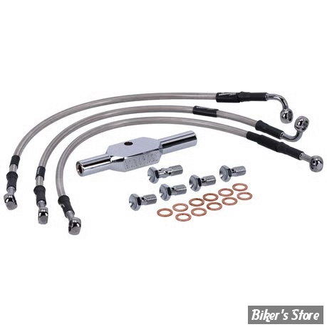 - DURITE DE FREIN AVANT - DYNA FXDX 99/05- LONGUEUR : +000 - 2 DISQUES - OEM 45194-99 / A - GOODRIDGE - INOX - HD0060-3FC-CL