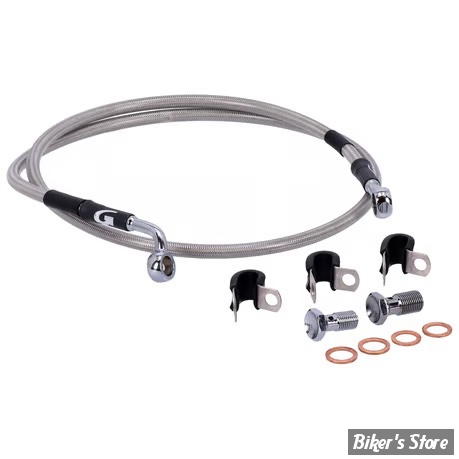 - DURITE DE FREIN AVANT - SOFTAIL FXSTB 99/09 - LONGUEUR : +000 " (CM / ") - OEM 45250-98 / B - GOODRIDGE - INOX - HD0061-1FC-CL
