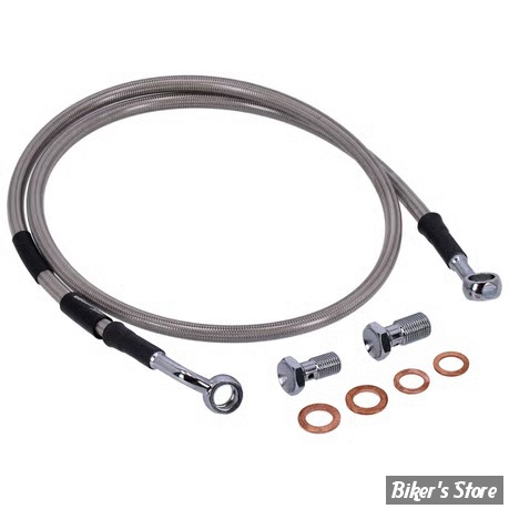 - DURITE DE FREIN AVANT - SPORTSTER 87/03 - LONGUEUR : +000 - 1 DISQUE - OEM 45121-96A / 45121-96 /  GOODRIDGE - INOX - HD0883-1FC-CL