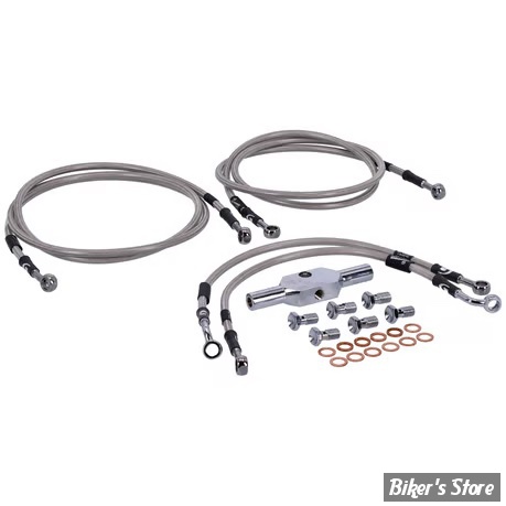 - DURITE DE FREIN AVANT - TOURING FLHR / FLHRC 08/13 - LONGUEUR : +000 " (CM /" ) - OEM 40612-08 - GOODRIDGE - INOX - HD0091-4FC-CL