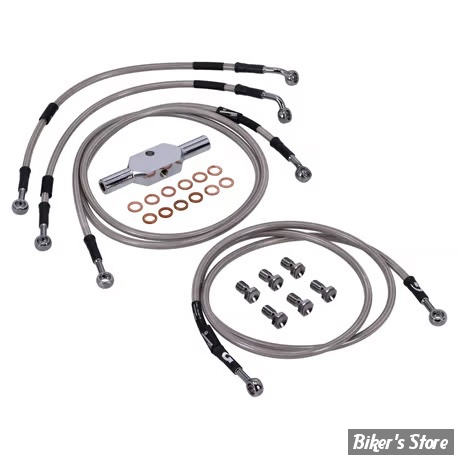 - DURITE DE FREIN AVANT - FLHT/C/CU / FLHX 08/13 ABS - LONGUEUR : +000 " (CM /" ) - OEM 40612-08 - GOODRIDGE - INOX - HD0099-4FC-CL